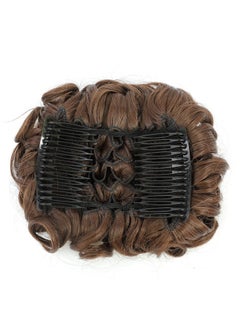SWACC SWACC Short Messy Curly Dish Hair Bun Extension Easy Stretch hair Combs Clip in Ponytail Extension Scrunchie Chignon Tray Ponytail Hairpieces (Medium Ash Brown-8#)  - Image 3