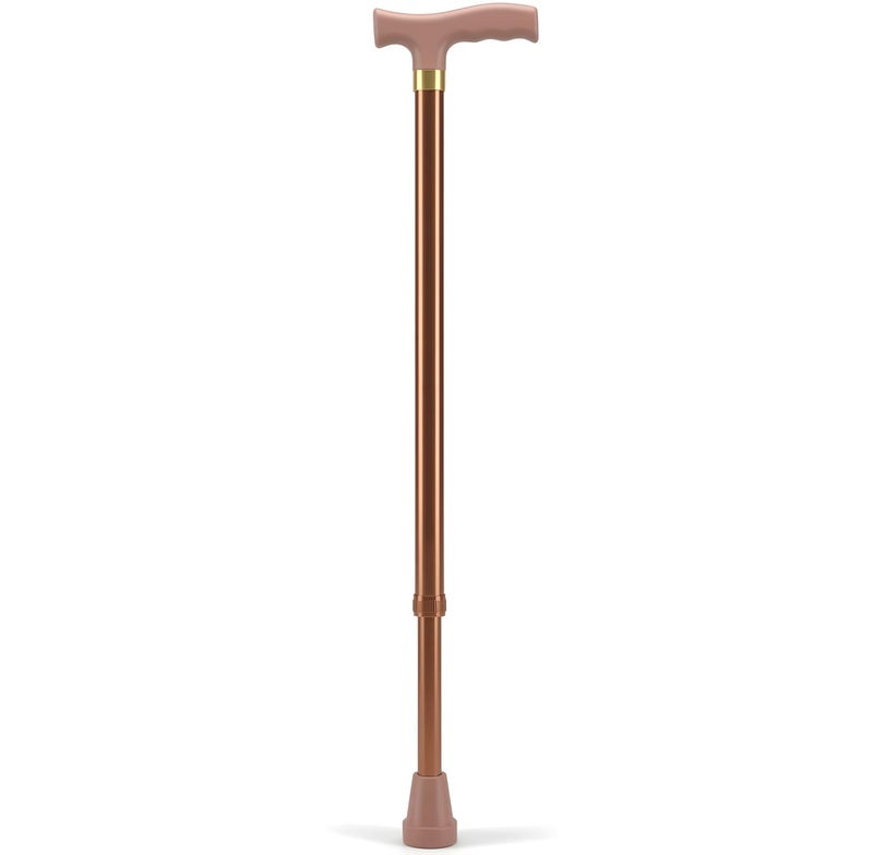 MCP Jindal Premium Height Adjustable Walking Stick Aluminium Cane Hand Stick Trekking Support Stick for Men, Women & Old People (Brown) - Image 1
