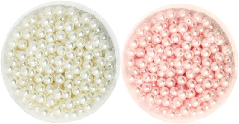 klarako Imitation Pearl 6Mm Straight Pearl Imitation Pearl 500 Beads Light Pink 500 + 6mm Beige 500 - Image 1