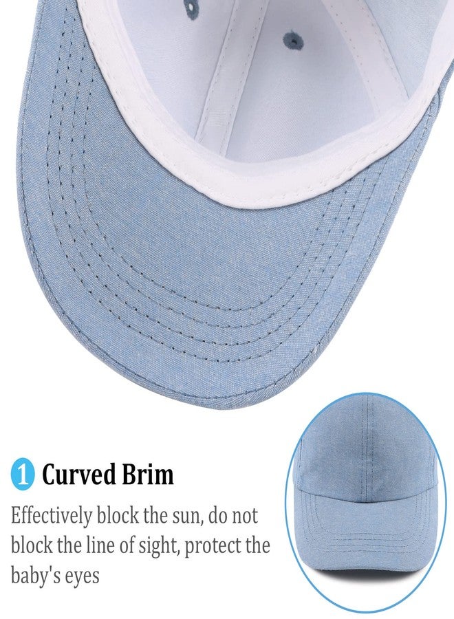 Pesaat Summer Toddler Baseball Hat Outdoor Infant Baseball Cap Cotton Baby Boy Sun Hats 3M-8Y (48cm, Light Blue) - Image 5