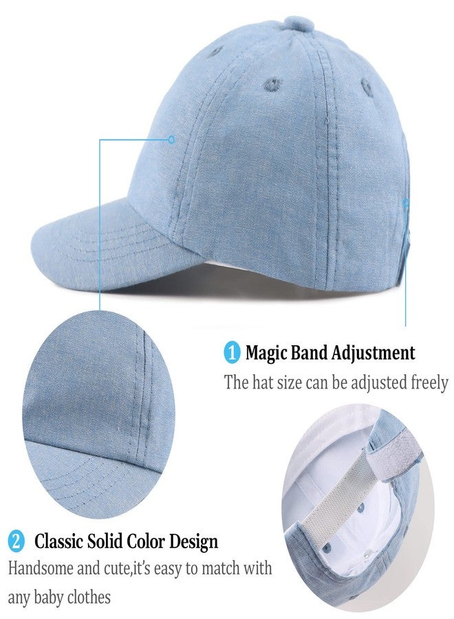 Pesaat Summer Toddler Baseball Hat Outdoor Infant Baseball Cap Cotton Baby Boy Sun Hats 3M-8Y (48cm, Light Blue) - Image 3