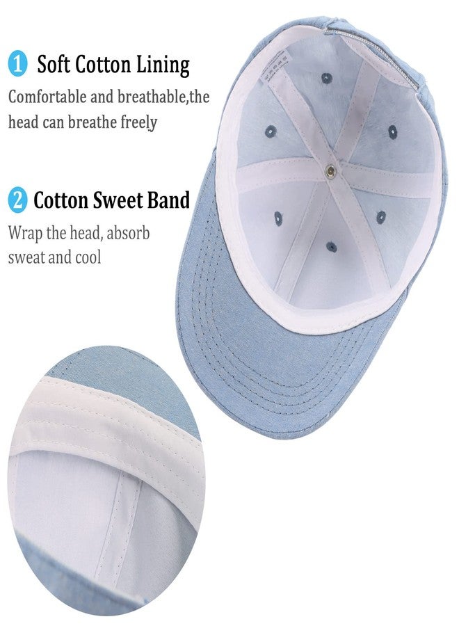 Pesaat Summer Toddler Baseball Hat Outdoor Infant Baseball Cap Cotton Baby Boy Sun Hats 3M-8Y (48cm, Light Blue) - Image 4