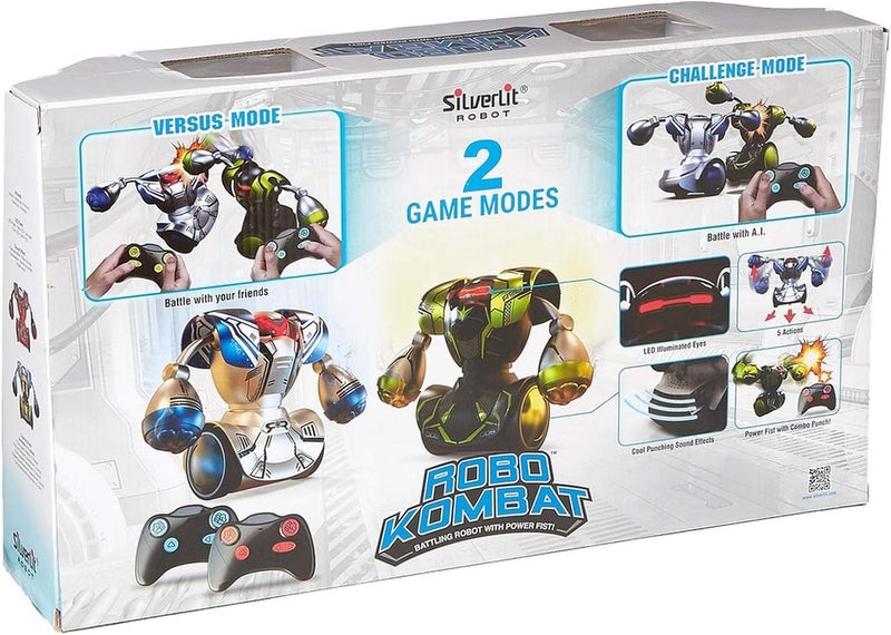 سيلفر ليت Silverlit Robo Kombat Twin Pack RC Fighting Robots with Sound Effects, LED Eyes & Combo Punch - Image 4