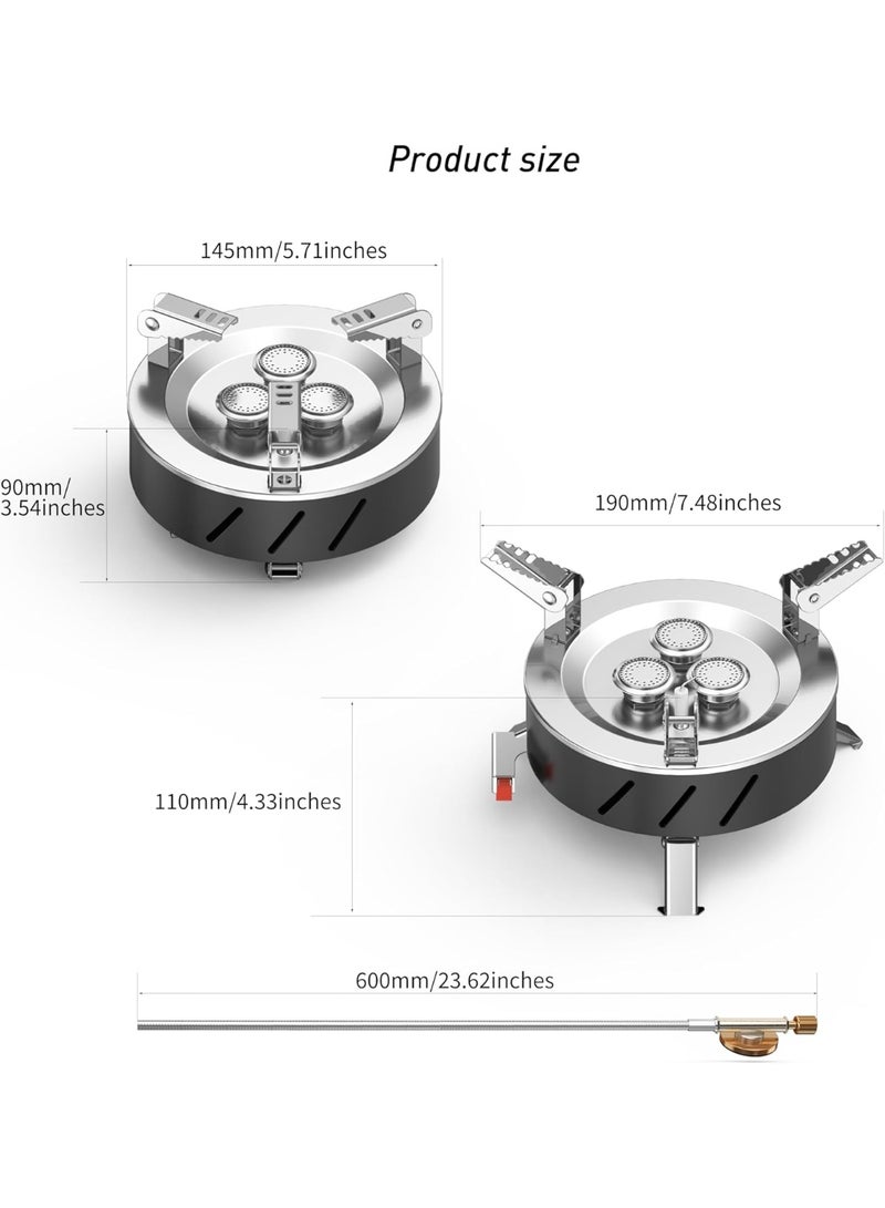 MUNTAQI High-Power Three-Core Portable Camping Stove – Foldable Outdoor Gas Burner, Lightweight Backpacking Stove for Hiking, Survival, Picnic, Fishing, Travel, Compact and Durable Cooking Gear - Image 2