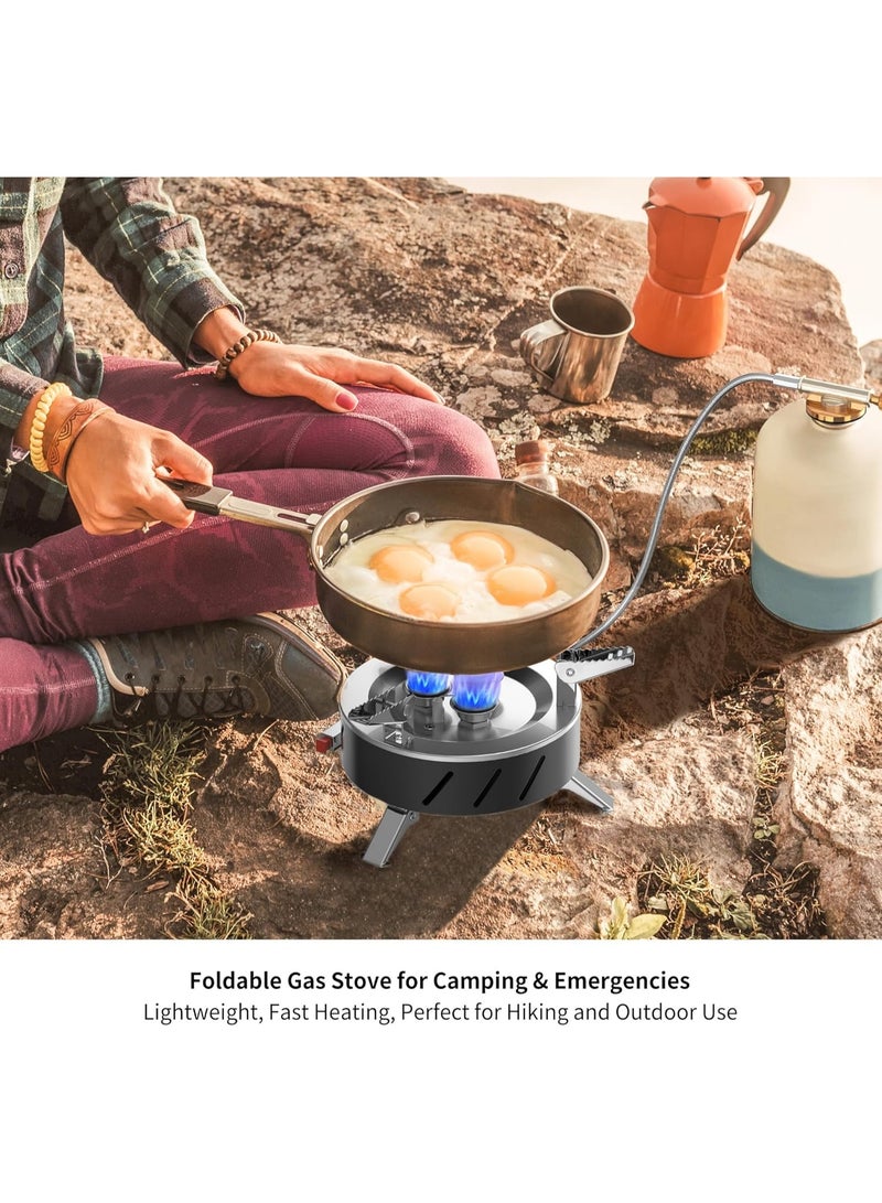 MUNTAQI High-Power Three-Core Portable Camping Stove – Foldable Outdoor Gas Burner, Lightweight Backpacking Stove for Hiking, Survival, Picnic, Fishing, Travel, Compact and Durable Cooking Gear - Image 3