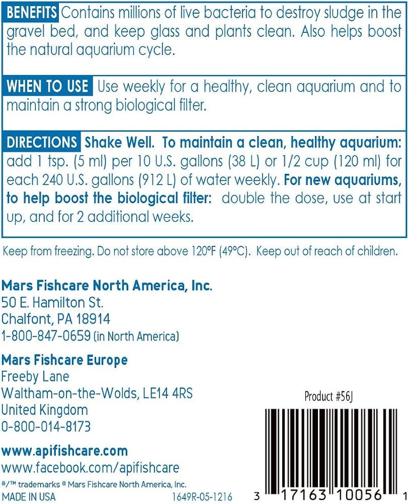 API STRESS ZYME Freshwater and Saltwater Aquarium Cleaning Solution 32-Ounce Bottle - Image 2