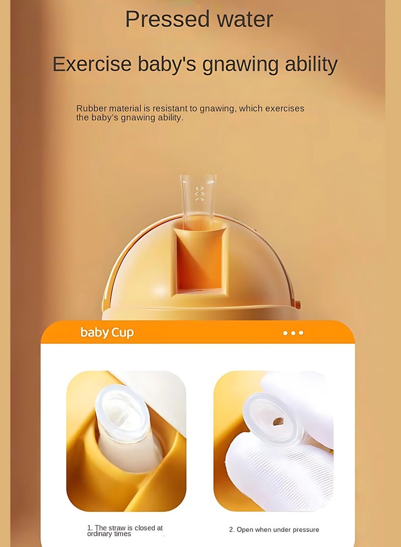 تويسو كوب سيبي كوب شرب للأطفال من تويسو - كوب شرب للأطفال ثنائي الاستخدام للماء والعصير والحليب خالٍ من مادة BPA. تصميم مقاوم للانسكاب مع مقابض سهلة الإمساك وغطاء مقاوم للتسرب، سعة 280 مل للأطفال الصغار (أصفر) - Image 2