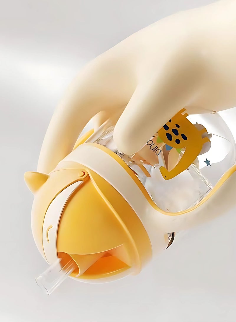 تويسو كوب سيبي كوب شرب للأطفال من تويسو - كوب شرب للأطفال ثنائي الاستخدام للماء والعصير والحليب خالٍ من مادة BPA. تصميم مقاوم للانسكاب مع مقابض سهلة الإمساك وغطاء مقاوم للتسرب، سعة 280 مل للأطفال الصغار (أصفر) - Image 5