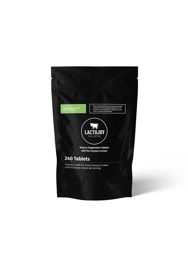 LactoJoy Lactase Pills I 240 Pieces Refill Package I Powerful Lactase Enzymes for Lactose Intolerance I Ultra Pure Lactase for Improved Digestion I 100% Vegan - Image 1