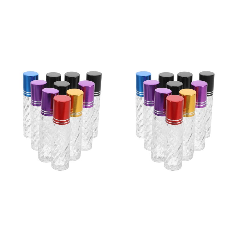 20 pcs Glass Perfume Bottle Bottles Roller Bottles Makeup Sub Containers for Home Travel 5ml Sloping Grain - Image 4