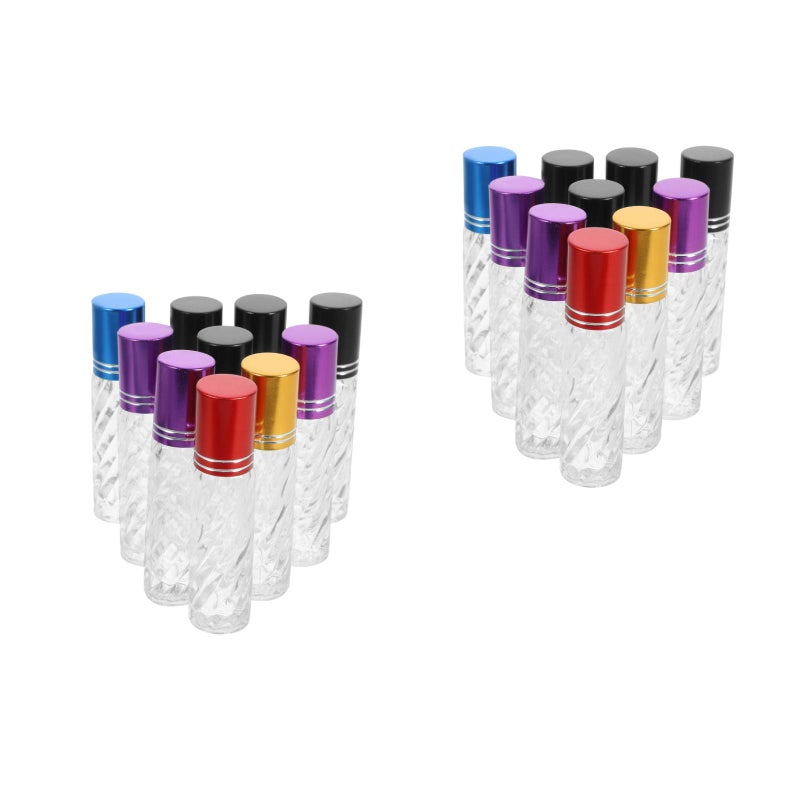 20 pcs Glass Perfume Bottle Bottles Roller Bottles Makeup Sub Containers for Home Travel 5ml Sloping Grain - Image 1