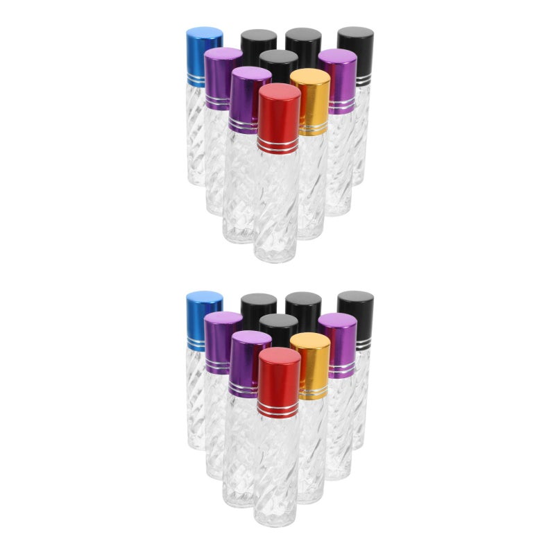 20 pcs Glass Perfume Bottle Bottles Roller Bottles Makeup Sub Containers for Home Travel 5ml Sloping Grain - Image 2