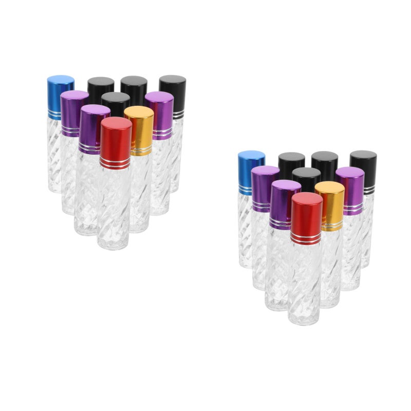 20 pcs Glass Perfume Bottle Bottles Roller Bottles Makeup Sub Containers for Home Travel 5ml Sloping Grain - Image 3