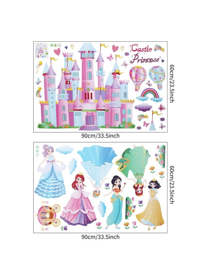 KIRIN Princess Castle Wall Decal, Pink Castle Wall Stickers Decor, Girls Bedroom Wall Stickers Decoration - Image 2