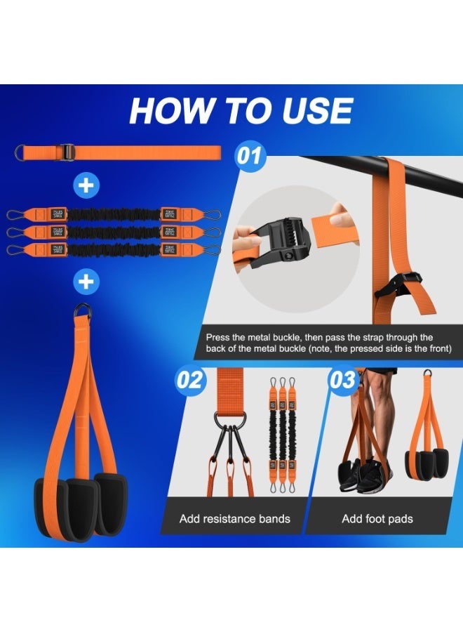 FDTY Pull Up Assistance Bands, Resistance Bands for Pull Up Bar Working Out with Feet Straps ，Adjustable Heavy Duty Pull Up Assist Equipment, Home Gym Fitness Exercise Strength Muscle Training - Image 3