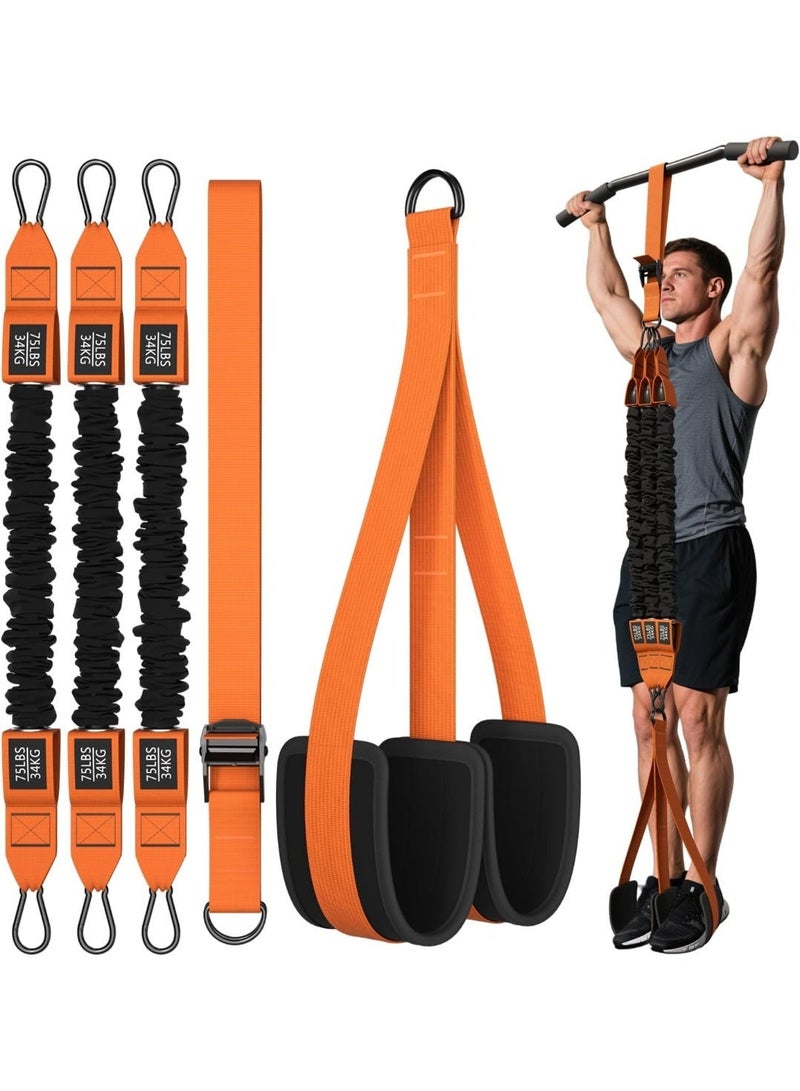 FDTY Pull Up Assistance Bands, Resistance Bands for Pull Up Bar Working Out with Feet Straps ，Adjustable Heavy Duty Pull Up Assist Equipment, Home Gym Fitness Exercise Strength Muscle Training - Image 2