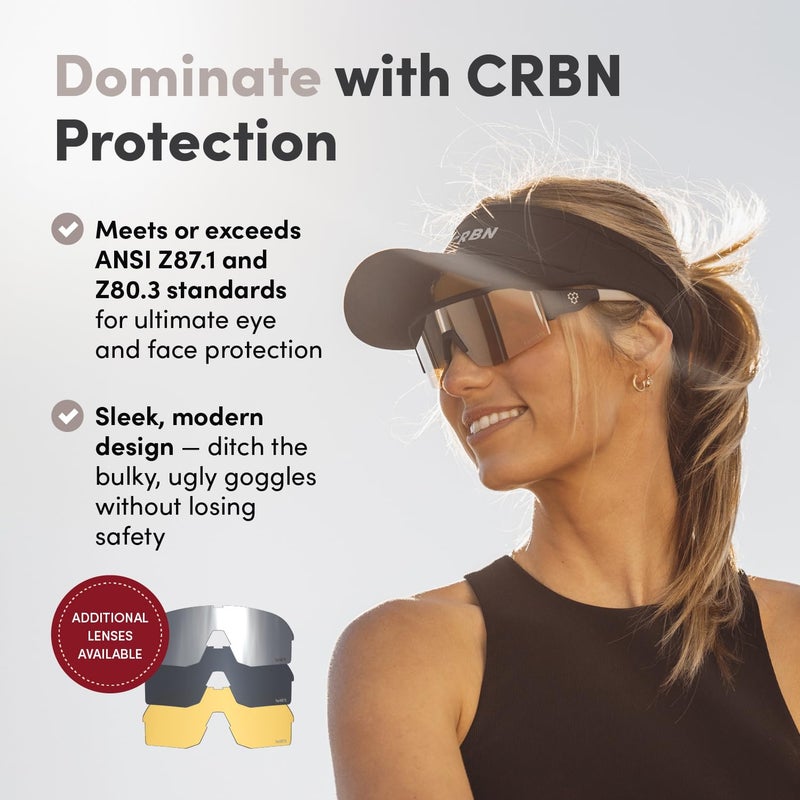 CRBN Pickleball - Pivot Pickleball Glasses for Men & Women - Eye Protection - Photochromic Lens Provides Sun & Impact Protection in All Conditions - Image 2