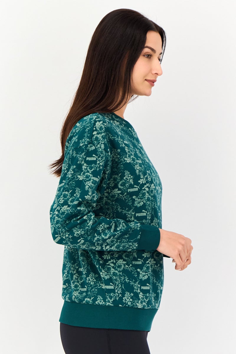 PUMA Women Sportswear Fit Long Sleeve Outdoor Sweatshirt, Green - Image 2