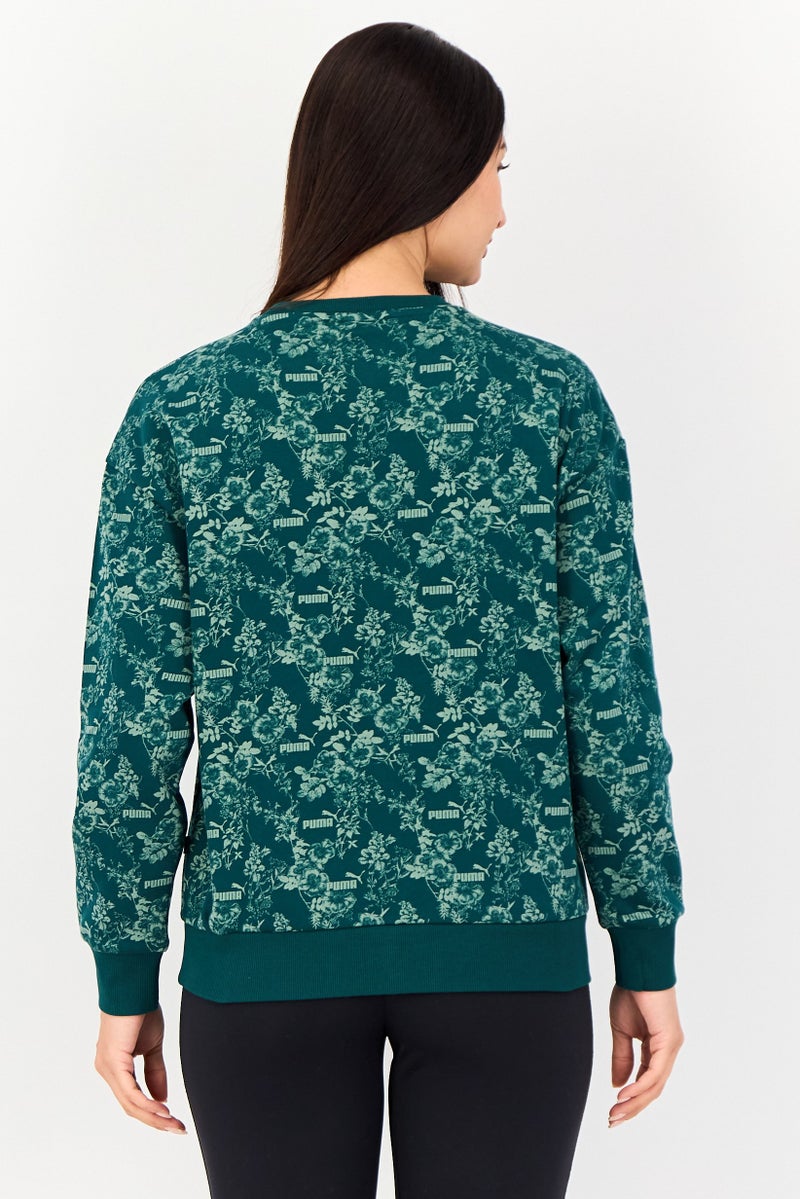 PUMA Women Sportswear Fit Long Sleeve Outdoor Sweatshirt, Green - Image 3