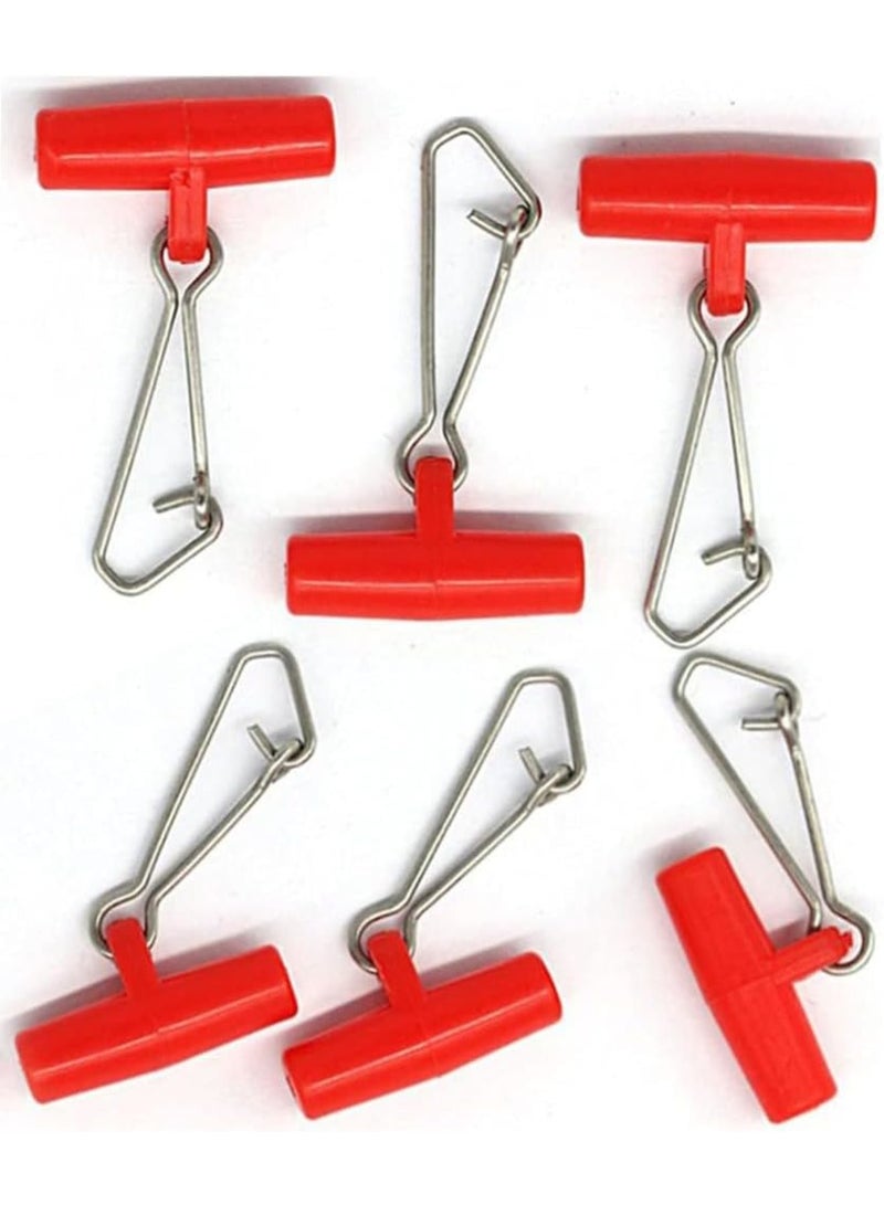 SOLARAE Fishing Line Sinker, 40 Pcs Slides T-shape Line, Fishing Finder Clip with Duo Lock Snapsfor Sea Fishing, Red - Image 2