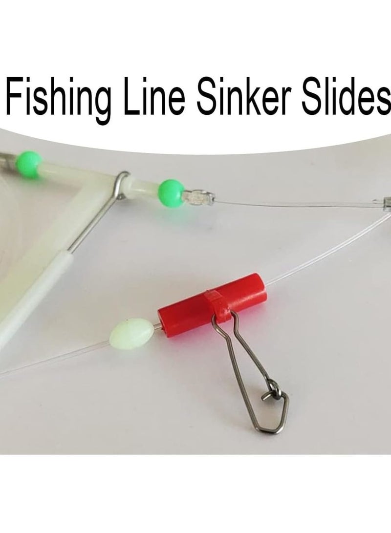 SOLARAE Fishing Line Sinker, 40 Pcs Slides T-shape Line, Fishing Finder Clip with Duo Lock Snapsfor Sea Fishing, Red - Image 3