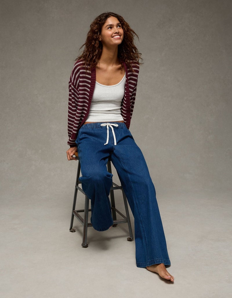 American Eagle AE Balloon-Sleeve Open-Front Cardigan - Image 3
