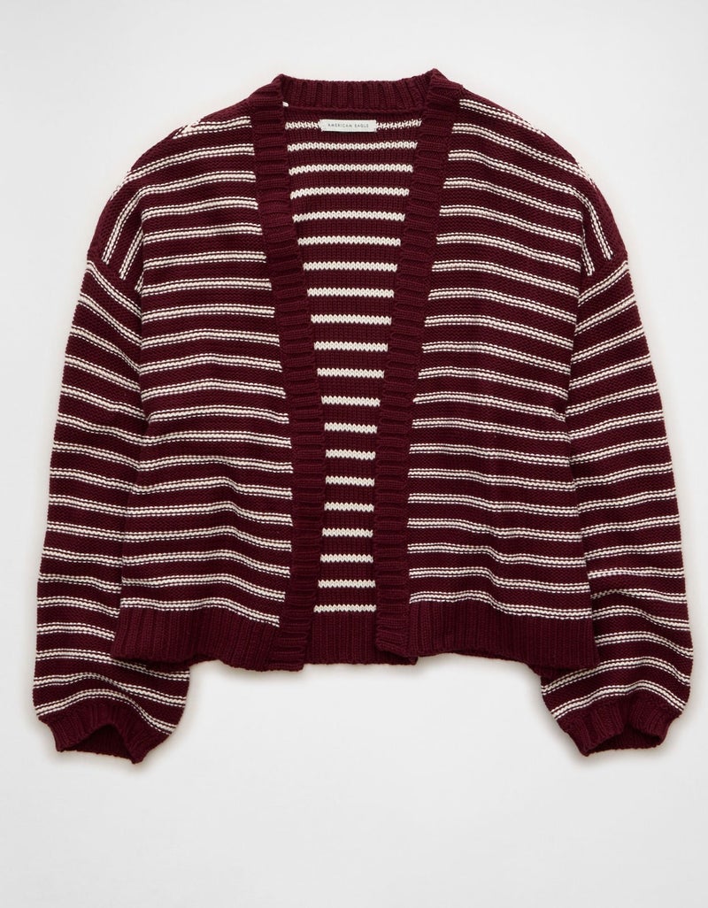 American Eagle AE Balloon-Sleeve Open-Front Cardigan - Image 4