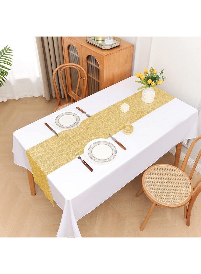 Sugargirl 10 Packs 12 x 72 inches Sequin Table Runner, Glitter Gold Table Runner for Birthday Party Supplies Wedding Holiday Celebration Event Decorations - Image 2