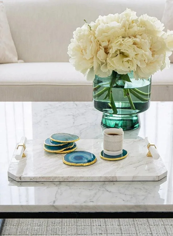KNOT HOME Jemma Agate Decorative Coasters (6pcs) Knot Home Designer Accessory for Bedroom Living Dining Room Office Area Décor