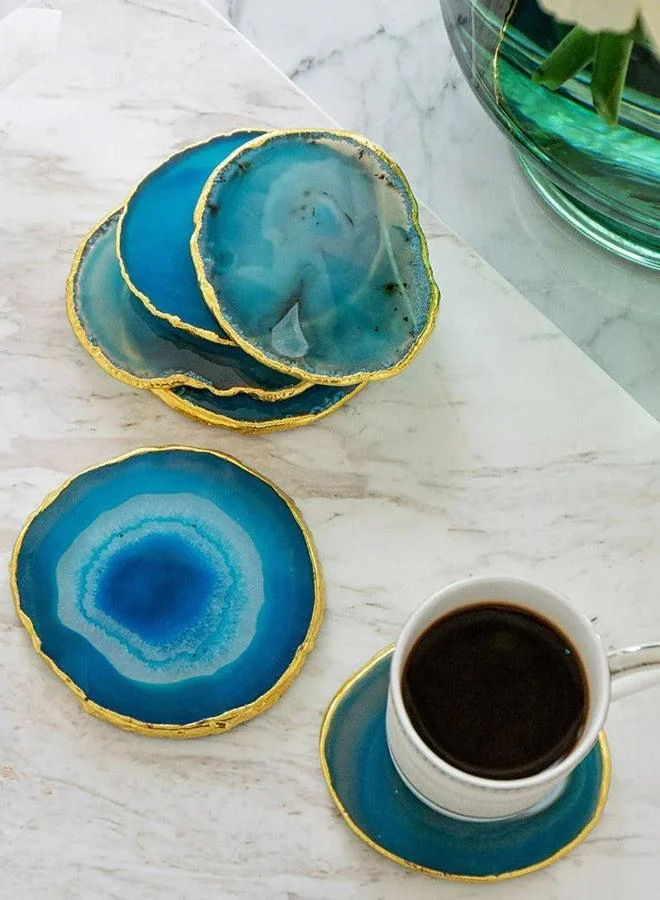 KNOT HOME Jemma Agate Decorative Coasters (6pcs) Knot Home Designer Accessory for Bedroom Living Dining Room Office Area Décor