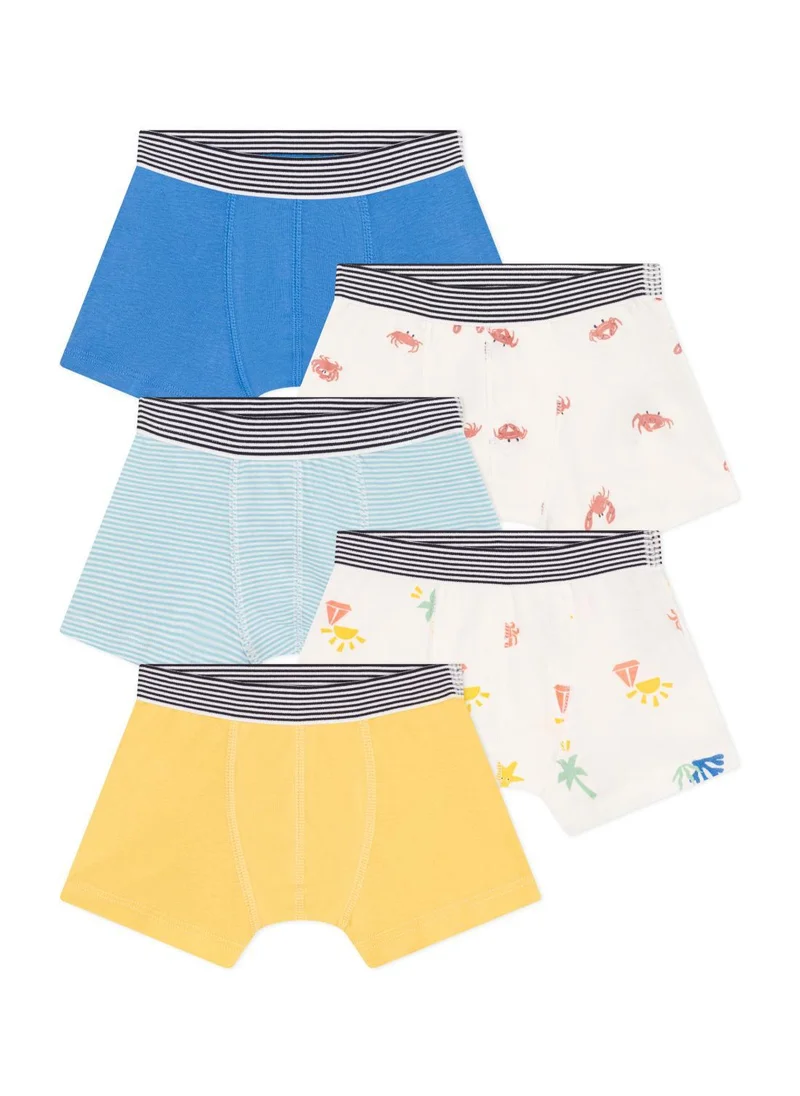 بيتي باتو Set of 5 printed cotton boxers for children
