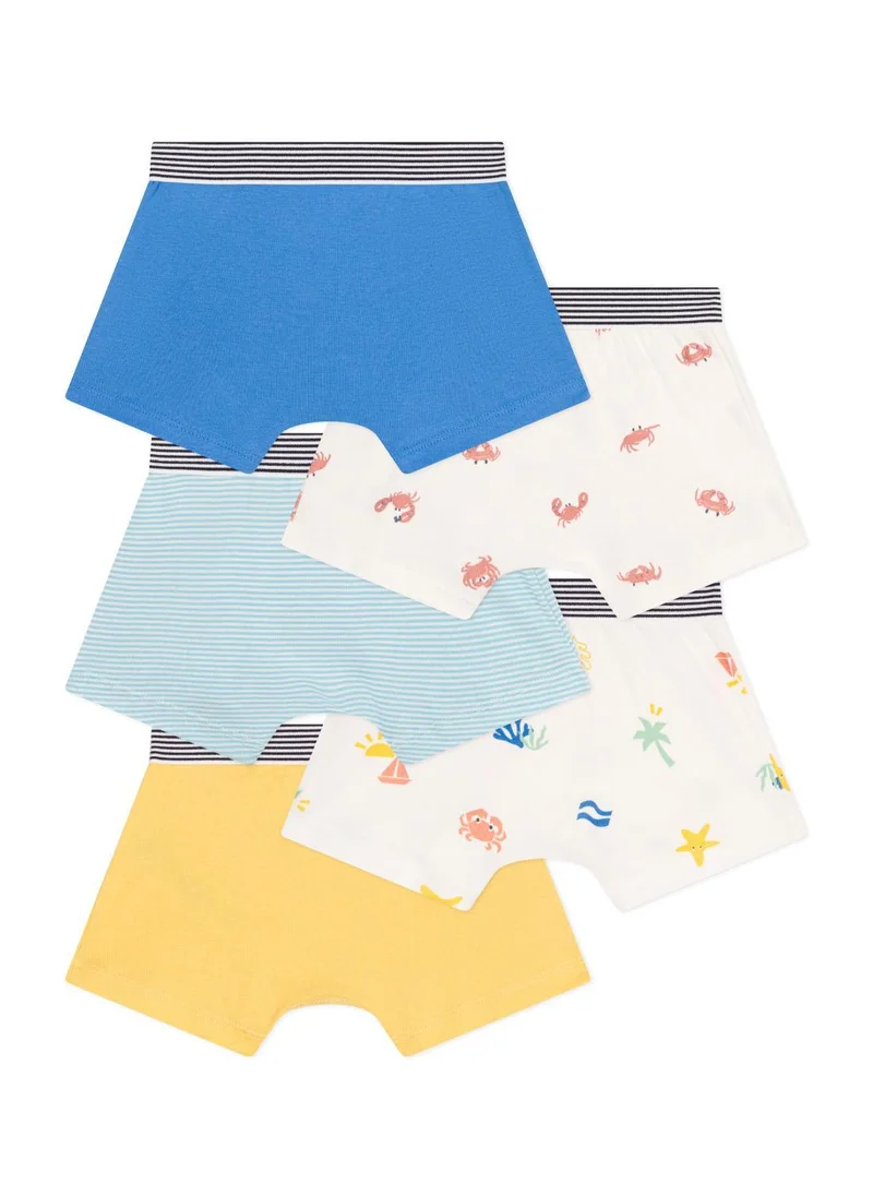 بيتي باتو Set of 5 printed cotton boxers for children