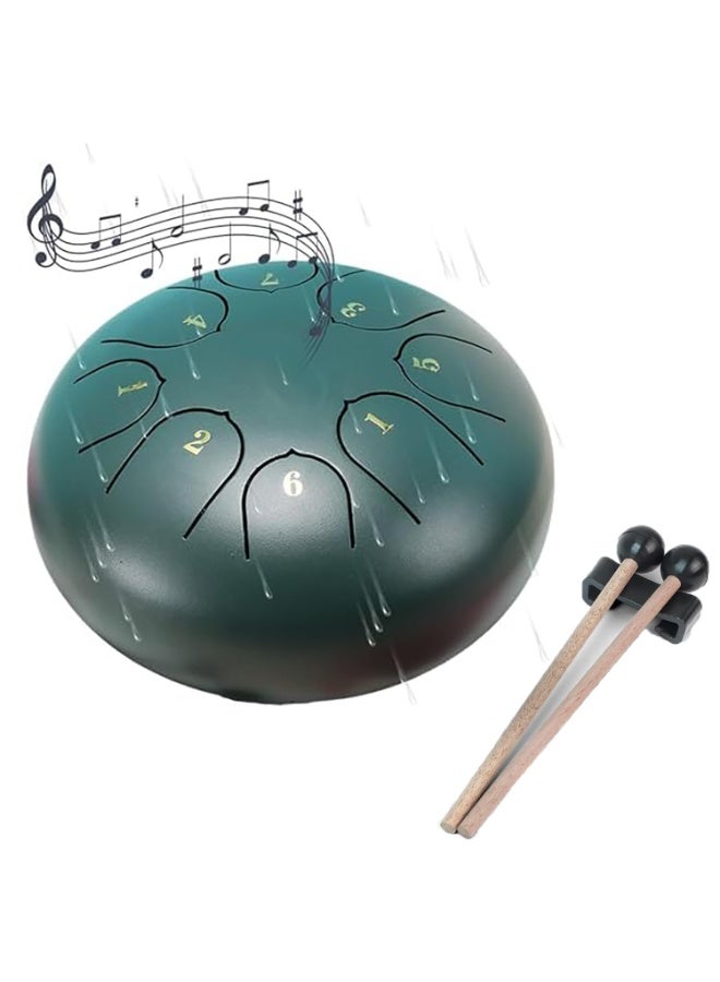 KOWVOWZ Rain Drum For Outside Garden, Steel Tongue Drum, Chakra Drum For Rain, Rain Music Maker Outside for Entertainment Meditation 6 Inches 8 Notes - Image 1