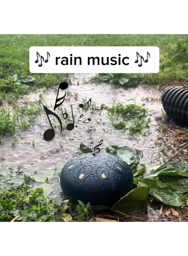 KOWVOWZ Rain Drum For Outside Garden, Steel Tongue Drum, Chakra Drum For Rain, Rain Music Maker Outside for Entertainment Meditation 6 Inches 8 Notes - Image 3