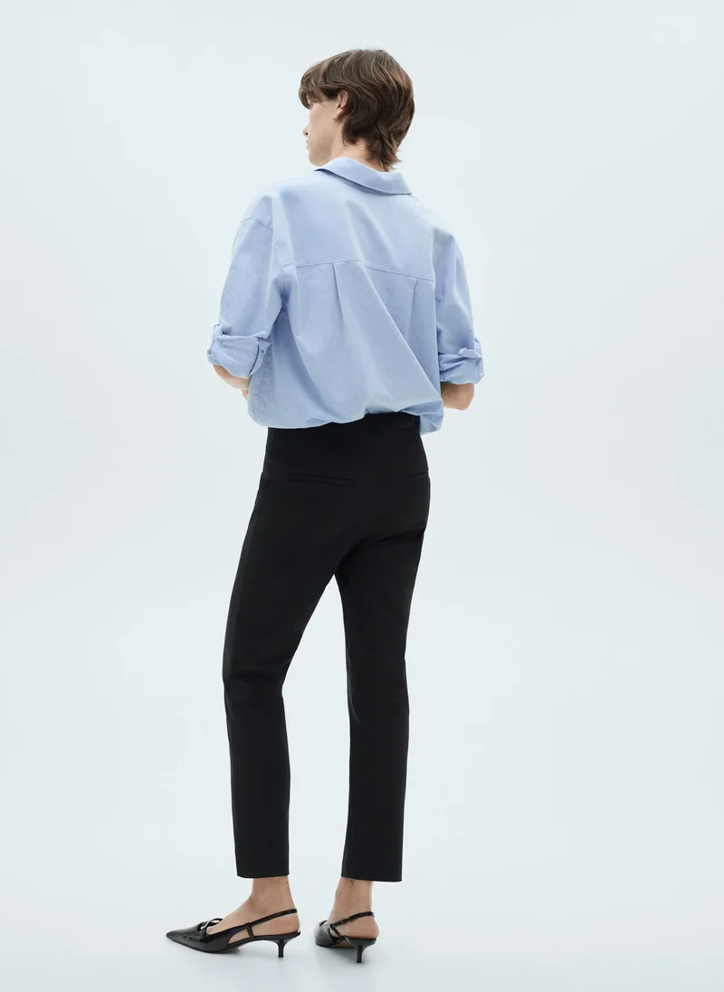 مانجو High Waist Stright Fit Trousers