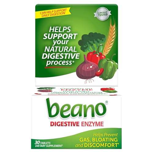 Beano Digestive Enzyme Gas Prevention Digestive Enzyme Supplement 30 Count