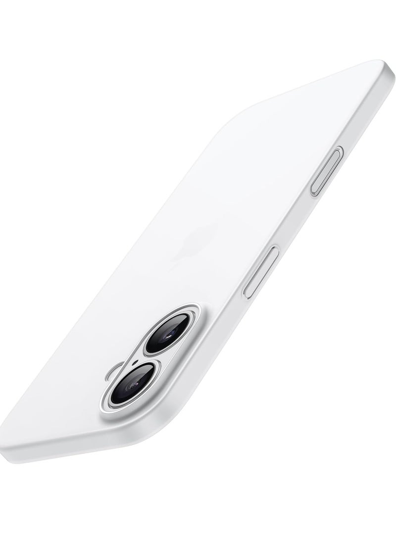 ELTRAZONE Ultra Slim Matte White Case for iPhone 16 (6.1") – Lightweight, Minimalist Design with Full Camera Lens Protection - Image 1