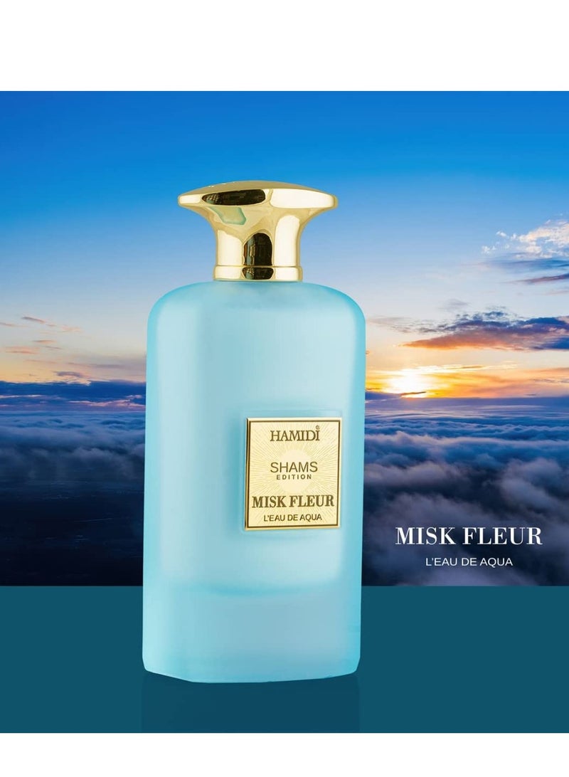 Hamidi Shams Edition Misk Fleur L' Eau De Aqua Perfumes for Unisex 100ml, Water Perfume, Long Lasting - Image 5