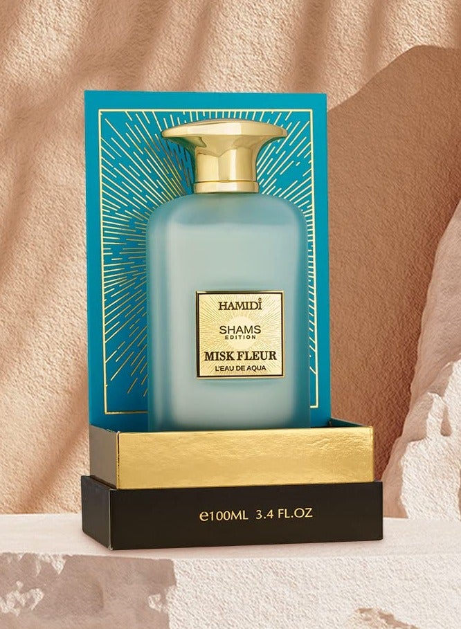 Hamidi Shams Edition Misk Fleur L' Eau De Aqua Perfumes for Unisex 100ml, Water Perfume, Long Lasting - Image 2
