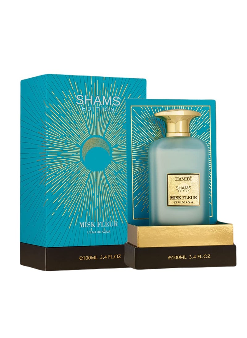 Hamidi Shams Edition Misk Fleur L' Eau De Aqua Perfumes for Unisex 100ml, Water Perfume, Long Lasting - Image 1