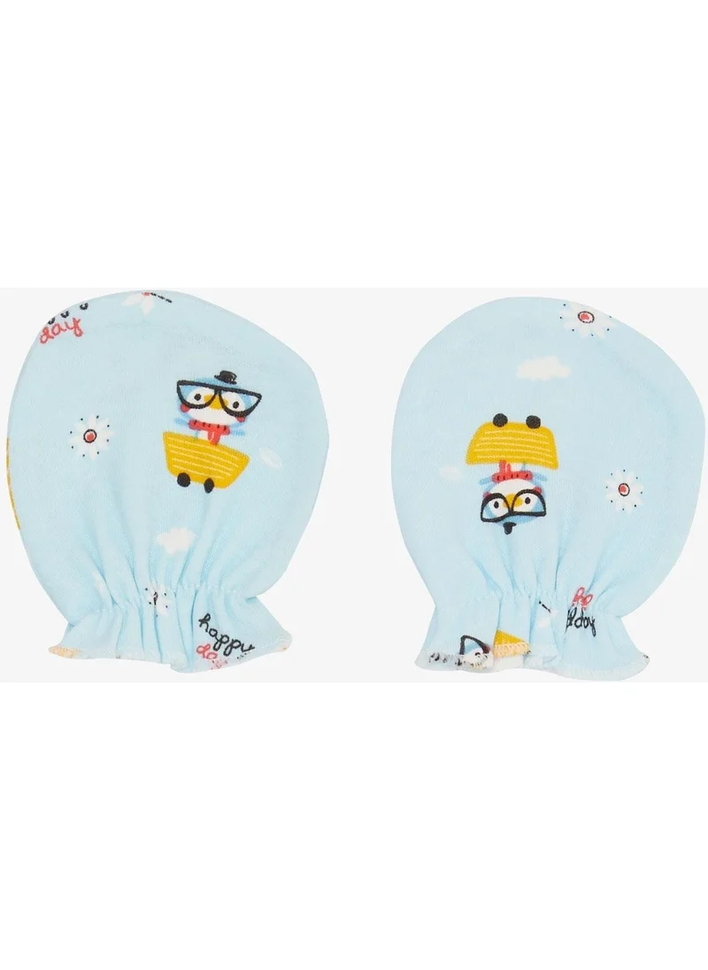 بريز Newborn Baby Gloves with Glasses Bird Pattern Light Blue