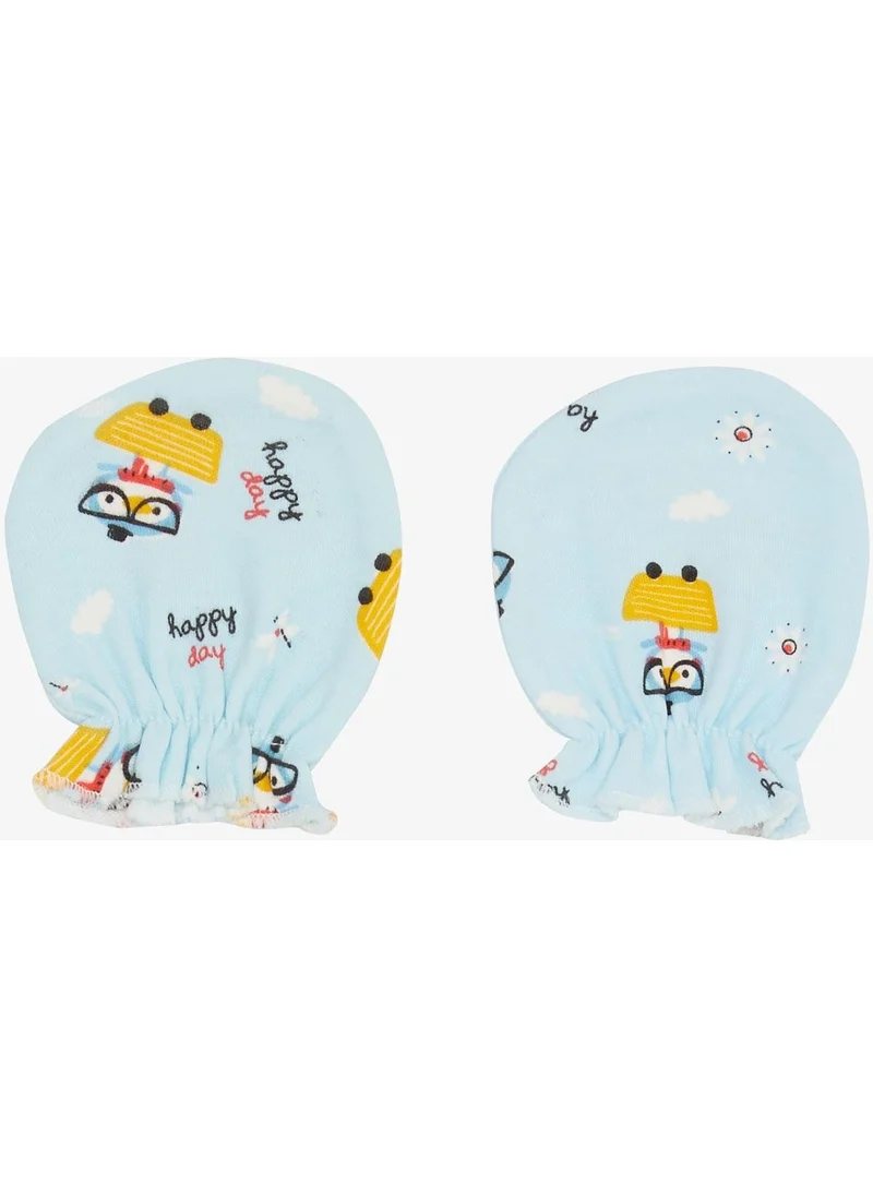 بريز Newborn Baby Gloves with Glasses Bird Pattern Light Blue