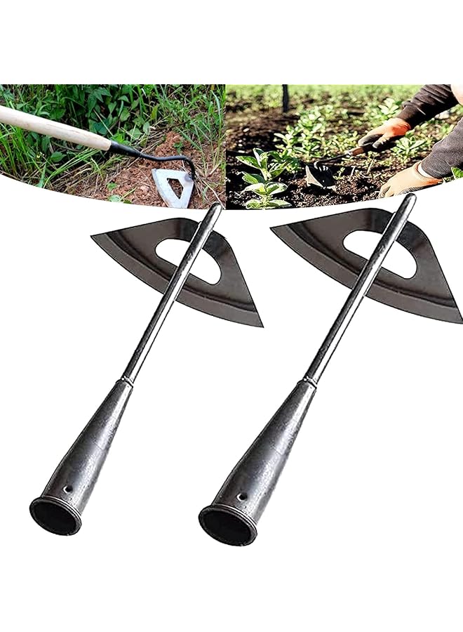 PROMASS بروماس 2 قطع مجرفة فولاذية صلبة مجوفة، مجارف حديقة للزراعة، مجرفة مجوفة للحدائق، أداة حديقة مجرفة، مجرفة حديقة لزراعة الأعشاب الضارة، التخفيف، زراعة المزارع - Image 1