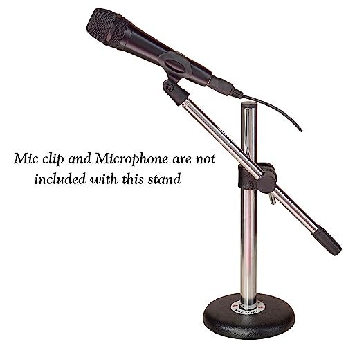 Kh Table/Floor Microphone instrument 15 Inch Stand Black Round Base - Image 3