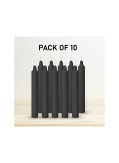 The Bros Taper Candles, 20 cm, Black, Set of 10, for Home, Dinner Party and Wedding  - Image 2