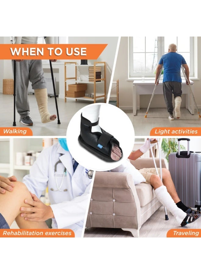 VISSO Cast Shoe | Waterproof Plaster Covering Shoe | Prevents Wear & Tear of Foot Cast Cover (Grey) – Adjustable Post-Op Walking Boot for Broken Foot, Ankle Surgery & Orthopedic Recovery – Men & Women Large - Image 5