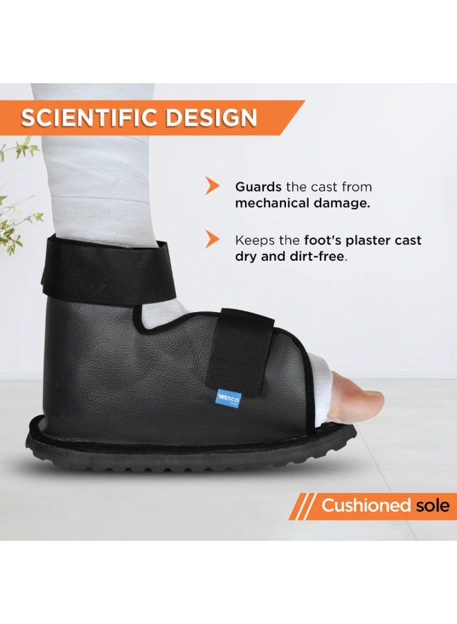 VISSO Cast Shoe | Waterproof Plaster Covering Shoe | Prevents Wear & Tear of Foot Cast Cover (Grey) – Adjustable Post-Op Walking Boot for Broken Foot, Ankle Surgery & Orthopedic Recovery – Men & Women Large - Image 2