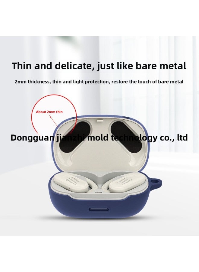 Loquat Silicone Protective Case For JBL Endurance Peak 2/3 Noise Reduction Wireless Bluetooth Earphone Cover Pure Color IP Style-Color:Midnight Blue-Model:peak_2 - Image 5