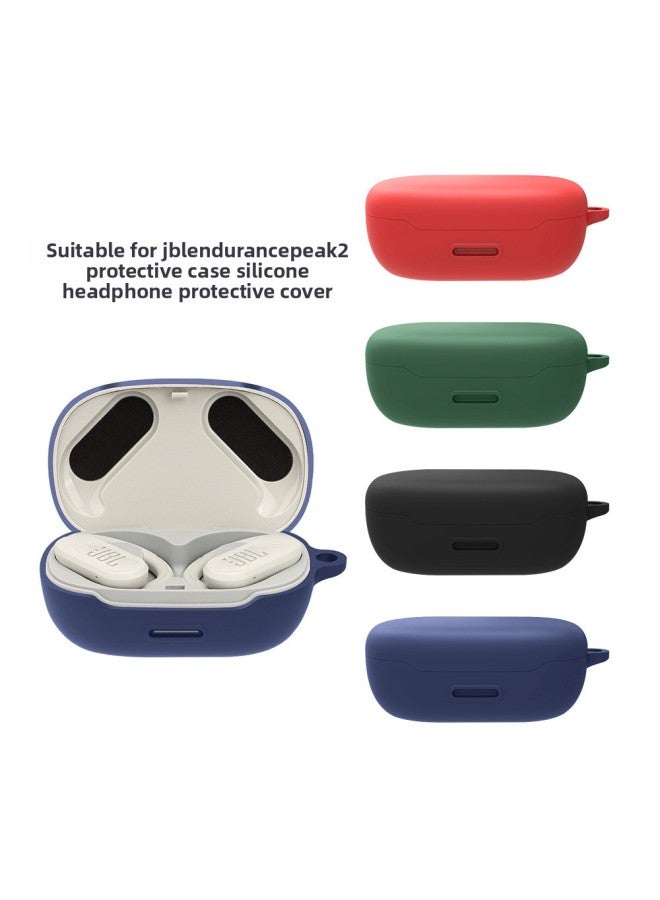 Loquat Silicone Protective Case For JBL Endurance Peak 2/3 Noise Reduction Wireless Bluetooth Earphone Cover Pure Color IP Style-Color:Midnight Blue-Model:peak_2 - Image 3