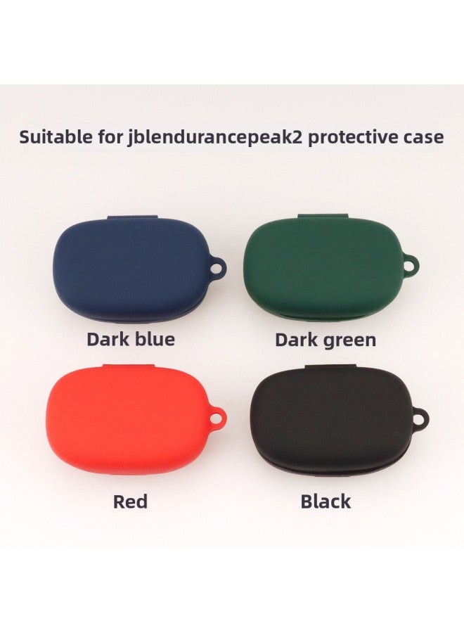 Loquat Silicone Protective Case For JBL Endurance Peak 2/3 Noise Reduction Wireless Bluetooth Earphone Cover Pure Color IP Style-Color:Midnight Blue-Model:peak_2 - Image 2